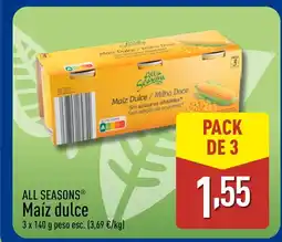 ALDI ALL SEASONS Maiz Dulce oferta