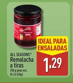 ALDI ALL SEASONS Remolacha a tiras oferta