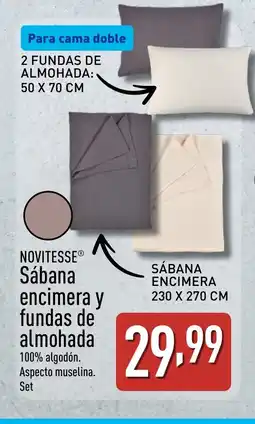 ALDI NOVITESSE Sábana encimera y fundas de almohada oferta