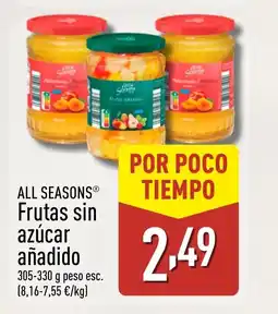 ALDI ALL SEASONS Frutas sin azúcar añadido oferta