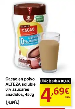 SPAR ALTEZA Cacao en polvo soluble 0% azúcares añadidos oferta