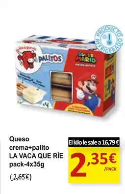 SPAR LA VACA QUE RÍE Queso crema+palito oferta