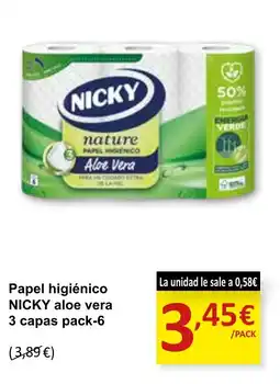 SPAR NICKY Papel higiénico aloe vera oferta