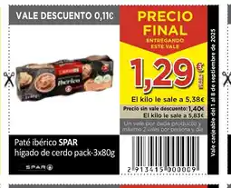 SPAR SPAR Paté ibérico hígado de cerdo oferta