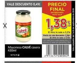 SPAR CALVÉ Mayonesa casera oferta
