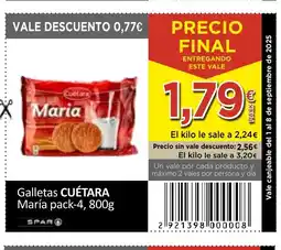 SPAR CUÉTARA Galletas oferta