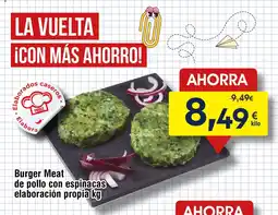 FROIZ Burger Meat de pollo con espinacas elaboración propia oferta