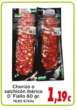 Proxi D'FIALLO Chorizo o salchicón ibérico oferta