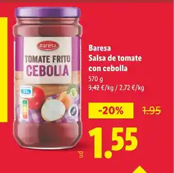 Lidl BARESA Salsa de tomate con cebolla oferta