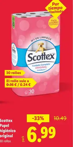 Lidl SCOTTEX Papel higiénico original oferta