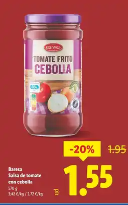 Lidl BARESA Salsa de tomate con cebolla oferta