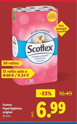 Lidl SCOTTEX Papel higiénico original oferta