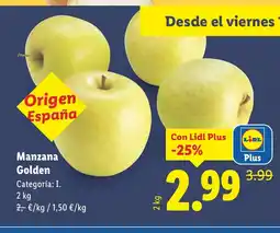 Lidl Manzana Golden oferta