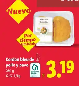 Lidl Cordon bleu de pollo y pavo oferta