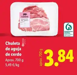 Lidl Chuleta de aguja de cerdo oferta