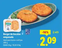Lidl Burger de bacalao empanado oferta