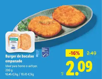 Lidl Burger de bacalao empanado oferta