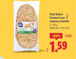 Lidl CHEF SELECT Focaccia con romero y tomillo oferta