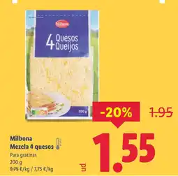 Lidl MILBONA Mezcla 4 quesos oferta