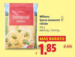 Lidl MILBONA Queso emmental rallado oferta