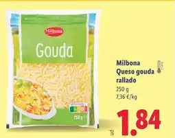 Lidl MILBONA Queso gouda rallado oferta