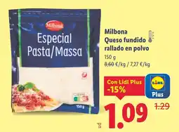 Lidl MILBONA Queso fundido rallado en polvo oferta