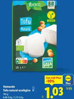 Lidl VEMONDO Tofu natural ecológico oferta