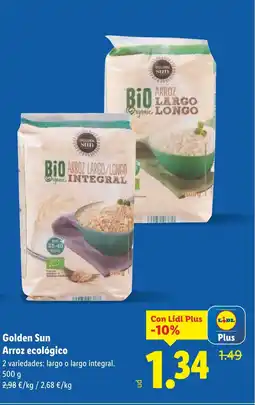 Lidl GOLDEN SUN Arroz ecológico oferta