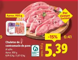 Lidl Chuletas de contramuslo de pavo oferta