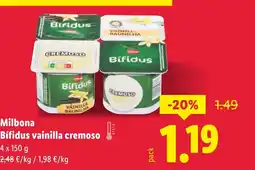 Lidl MILBONA Bífidus vainilla cremoso oferta