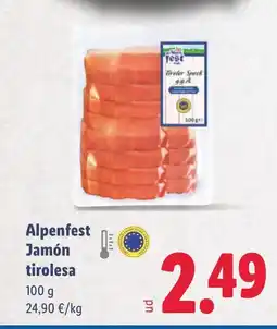 Lidl ALPENFEST Jamón tirolesa oferta
