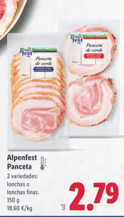 Lidl ALPENFEST Panceta oferta