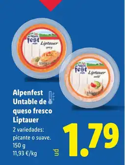 Lidl ALPENFEST Untable de queso fresco Liptauer oferta