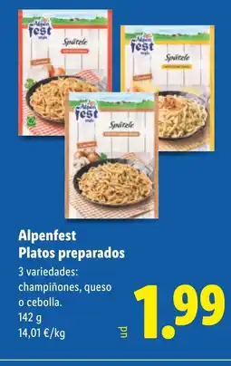 Lidl ALPENFEST Platos preparados oferta