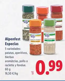 Lidl ALPENFEST Especias oferta
