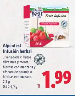 Lidl ALPENFEST Infusión herbal oferta