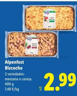 Lidl ALPENFEST Bizcocho oferta