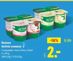 Lidl DANONE Activia cremoso oferta