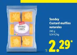 Lidl SONDEY Custard muffins naturales oferta