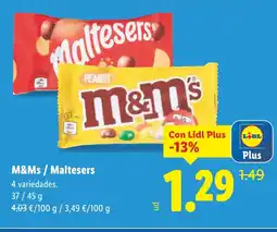 Lidl M&Ms/ Maltesers oferta