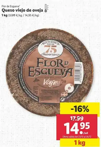 Lidl Queso viejo flor de esgueva oferta