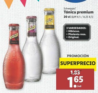 Lidl Tónica schweppes oferta