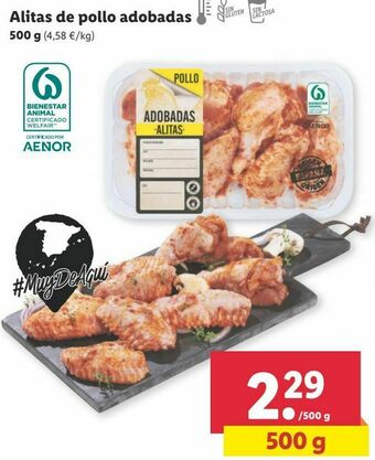 Lidl Alas de pollo adobadas oferta