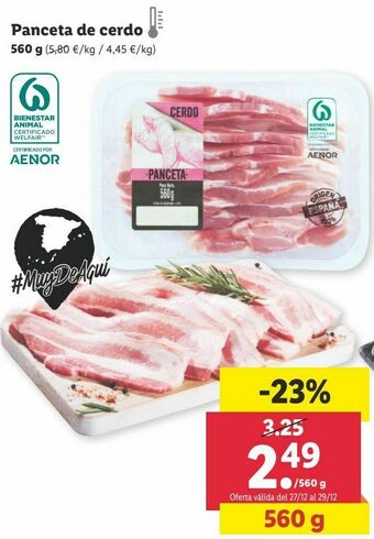 Lidl Panceta oferta