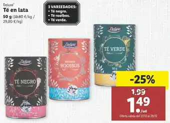 Lidl Té infusión deluxe oferta