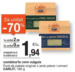 BonpreuEsclat CARLIT Puré de patata original o amb pebre i romaní oferta