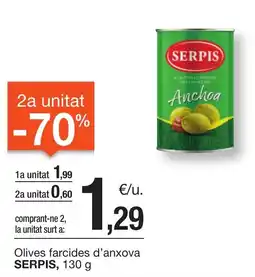 BonpreuEsclat SERPIS Olives farcides d'anxova oferta