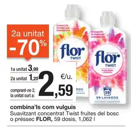 BonpreuEsclat FLOR Suavitzant concentrat Twist fruites del bosc o préssec oferta