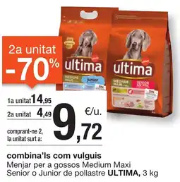 BonpreuEsclat ULTIMA Menjar per a gossos Medium Maxi Senior o Junior de pollastre oferta