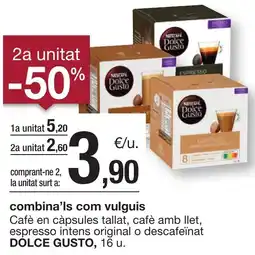 BonpreuEsclat DOLCE GUSTO Cafè en càpsules tallat, cafè amb llet, espresso intens original o descafeinat oferta